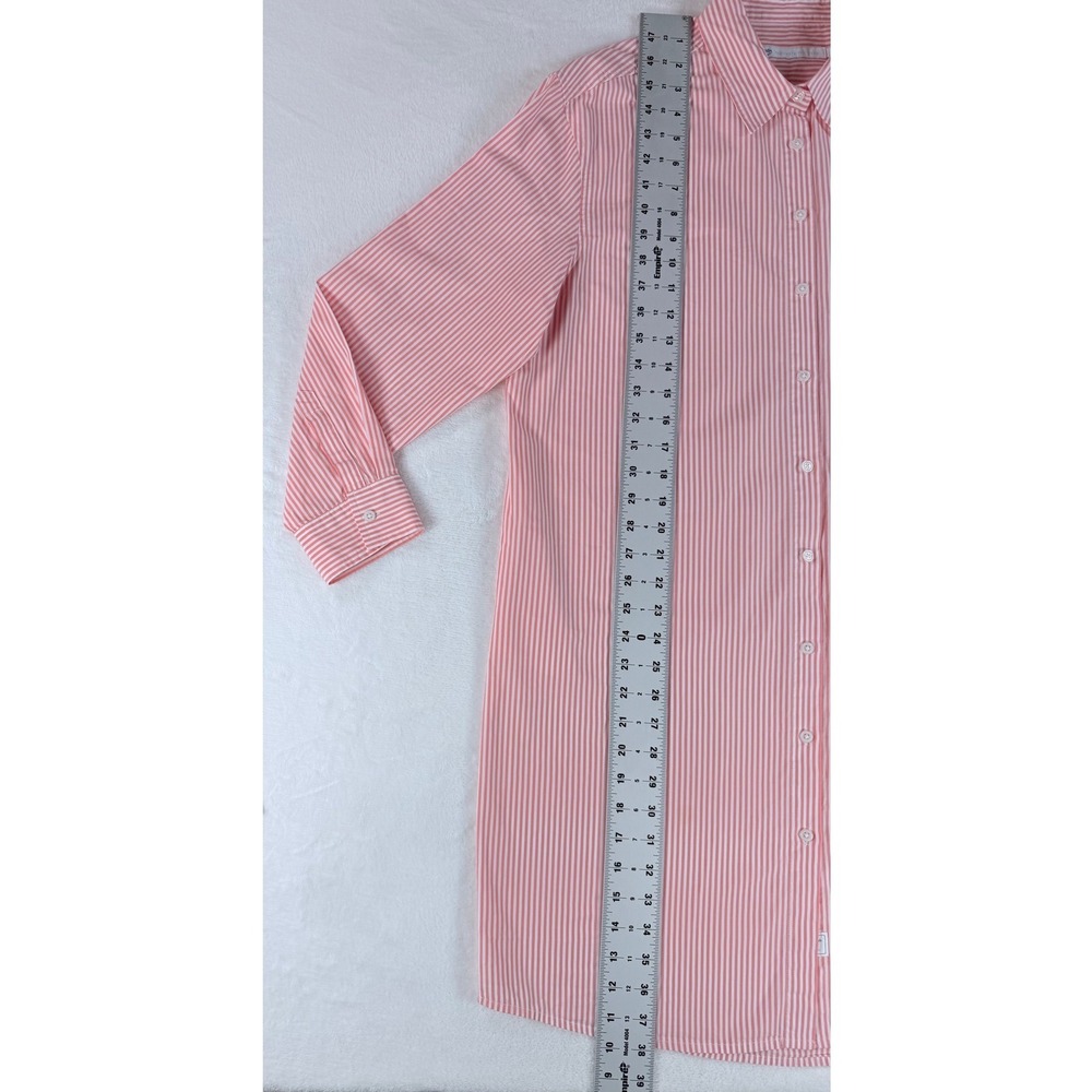 Southern Tide Cam Stripe Poplin Dress Womens M Pink White Preppy Coastal - Picture 9 of 13